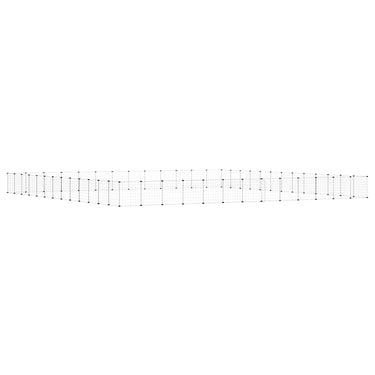 Vidaxl huisdierenkooi met deur 52 panelen 35x35 cm staal zwart