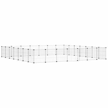 Vidaxl huisdierenkooi met deur 28 panelen 35x35 cm staal zwart