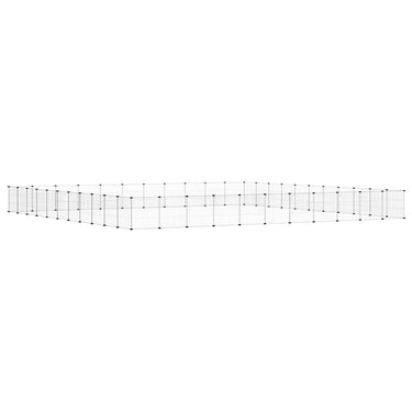 Vidaxl huisdierenkooi met deur 44 panelen 35x35 cm staal zwart