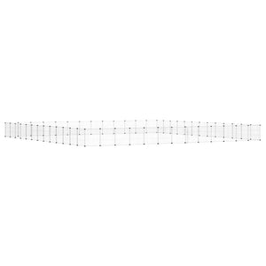 Vidaxl huisdierenkooi met deur 52 panelen 35x35 cm staal zwart