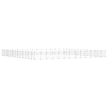 Vidaxl huisdierenkooi met deur 52 panelen 35x35 cm staal zwart