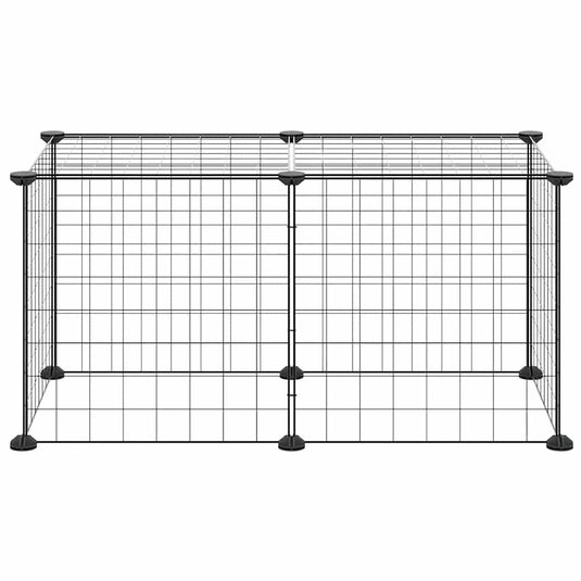 Vidaxl huisdierenkooi met 8 panelen 35x35 cm staal zwart