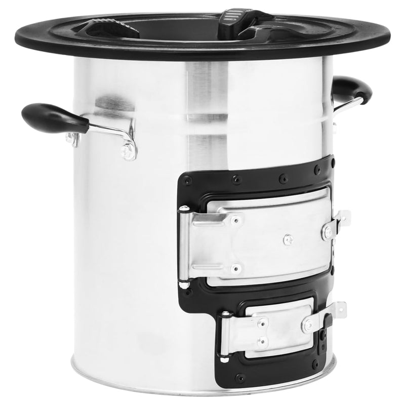 Load image into Gallery viewer, Vidaxl camping houtkachel 51,5x35x30,5 cm roestvrij staal zilverkleur
