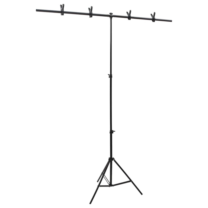 Load image into Gallery viewer, Vidaxl achtergrondstandaard t-vormig 151x60x(70-200) cm zwart
