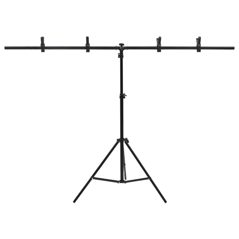 Load image into Gallery viewer, Vidaxl achtergrondstandaard t-vormig 151x60x(70-200) cm zwart
