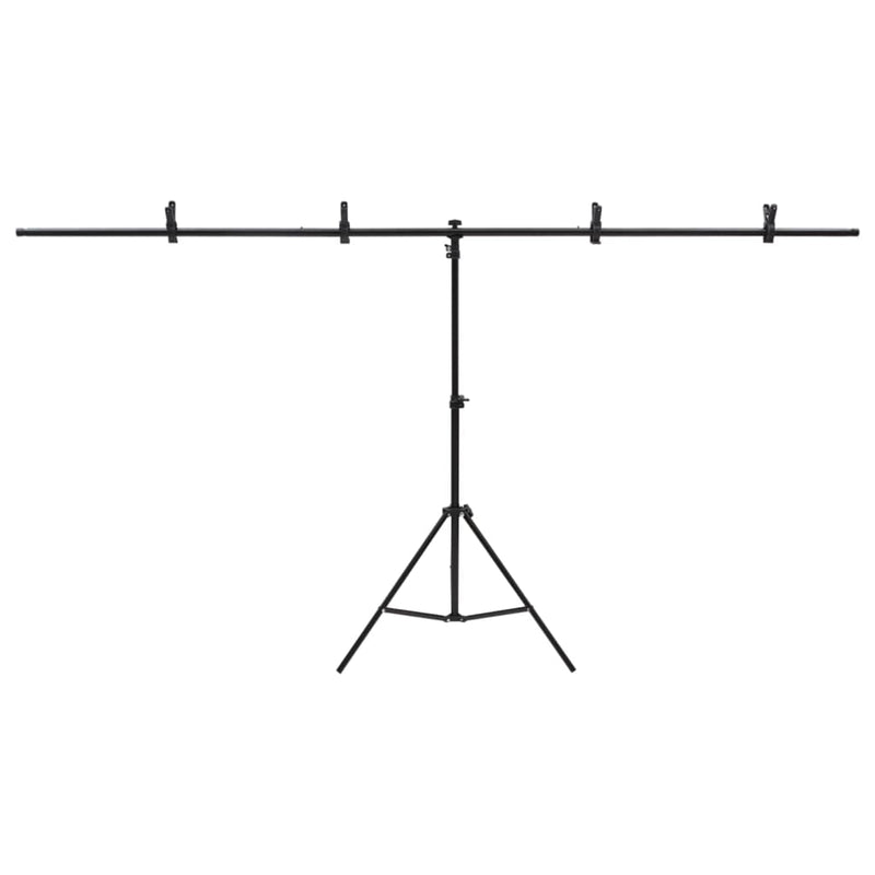 Load image into Gallery viewer, Vidaxl achtergrondstandaard t-vormig 201x60x(70-200) cm zwart
