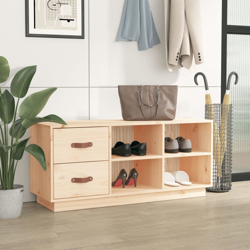 Load image into Gallery viewer, Vidaxl schoenenbank 100x34x45 cm massief grenenhout
