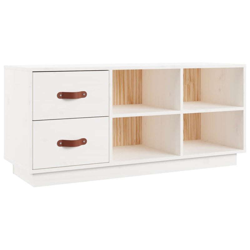 Load image into Gallery viewer, Vidaxl schoenenbank 100x34x45 cm massief grenenhout wit

