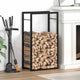 Vidaxl haardhoutrek 50x28x94 cm staal matzwart