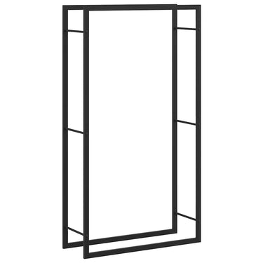Vidaxl haardhoutrek matzwart 80x28x154 cm staal