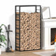 Vidaxl haardhoutrek matzwart 80x28x154 cm staal