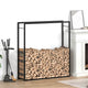 Vidaxl haardhoutrek 110x28x116 cm staal matzwart