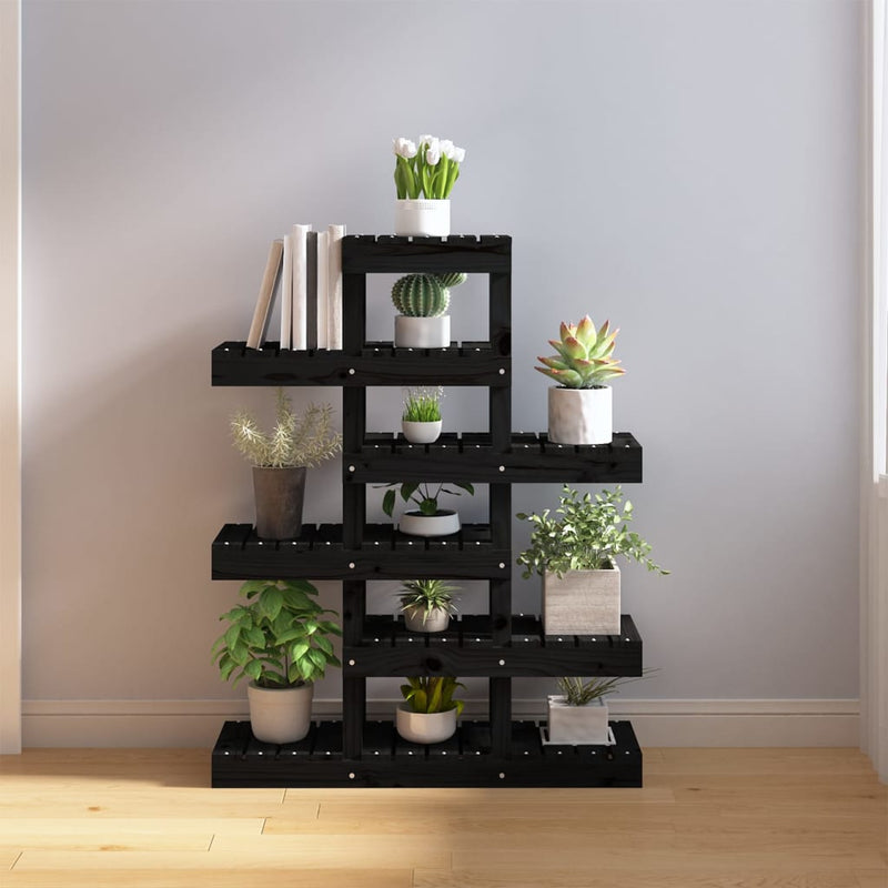 Load image into Gallery viewer, Vidaxl plantenstandaard 85x25x109,5 cm massief grenenhout zwart
