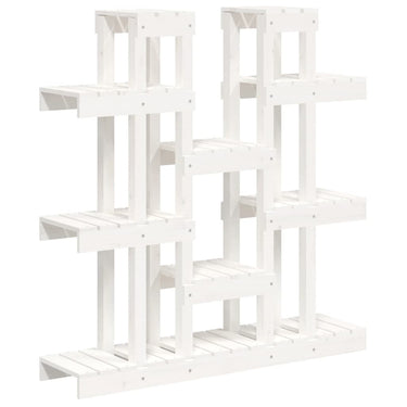 Vidaxl plantenstandaard wit 104,5x25x109,5 cm massief grenenhout