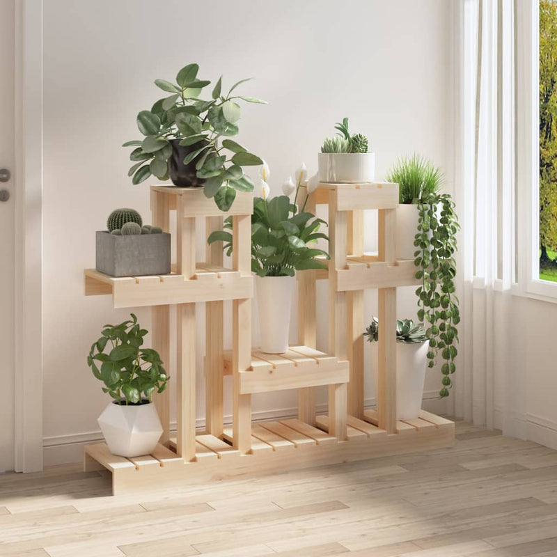 Afbeelding laden in galerijviewer, Vidaxl plantenstandaard 104,5x25x77,5 cm massief grenenhout
