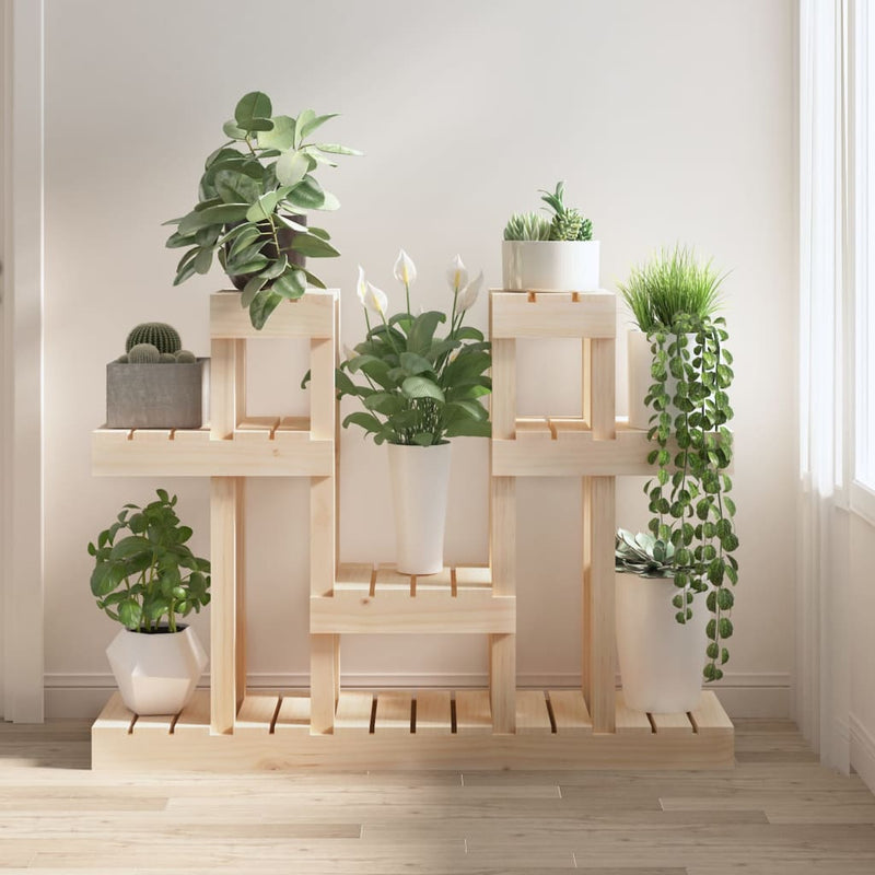 Afbeelding laden in galerijviewer, Vidaxl plantenstandaard 104,5x25x77,5 cm massief grenenhout
