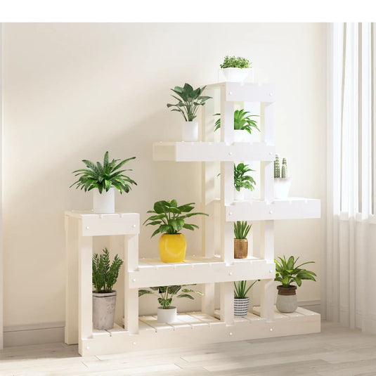Vidaxl plantenstandaard 92x25x97 cm massief grenenhout wit