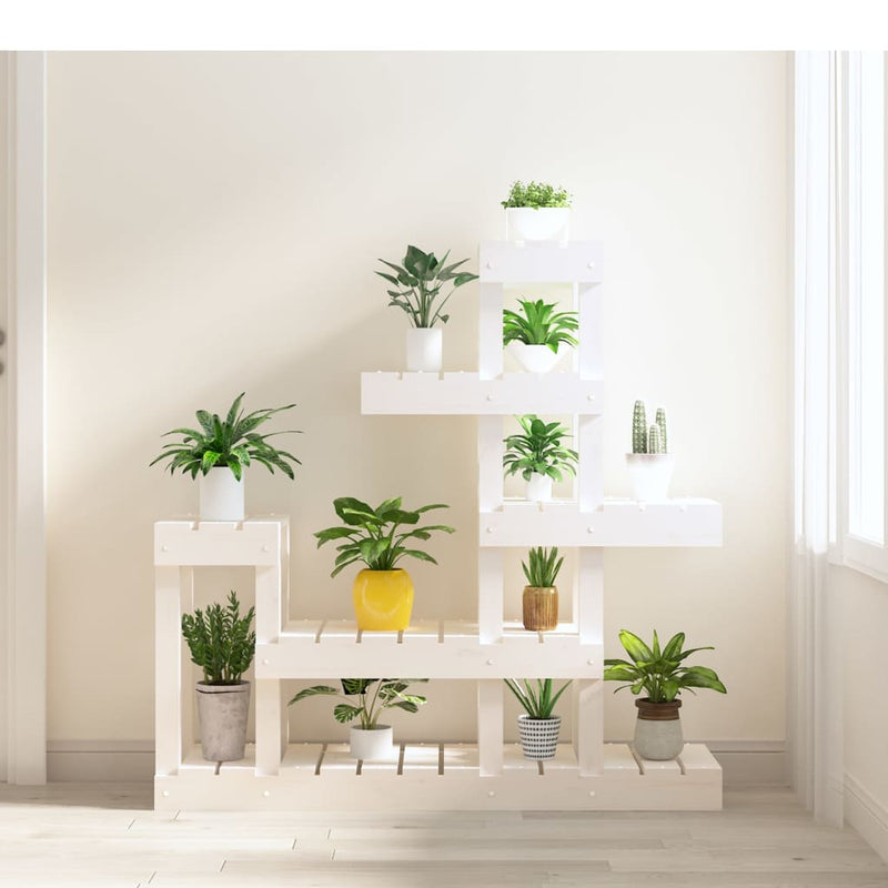 Afbeelding laden in galerijviewer, Vidaxl plantenstandaard 92x25x97 cm massief grenenhout wit
