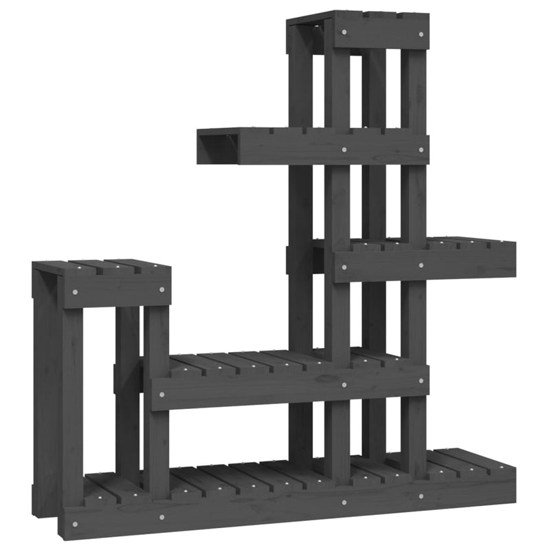 Load image into Gallery viewer, Vidaxl plantenstandaard 92x25x97 cm massief grenenhout grijs
