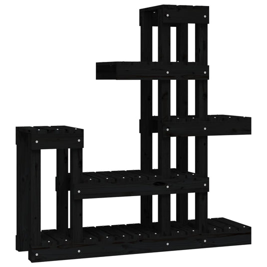 VidaXL Plantenstandaard 92x25x97 cm massief grenenhout zwart