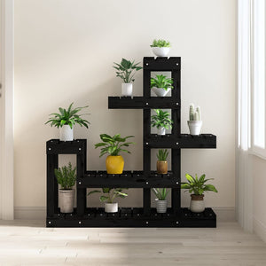 VidaXL Plantenstandaard 92x25x97 cm massief grenenhout zwart