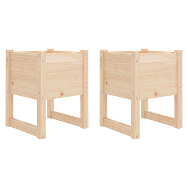 Vidaxl plantenbakken 2 st 40x40x52,5 cm massief grenenhout