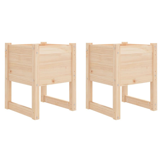Vidaxl plantenbakken 2 st 40x40x52,5 cm massief grenenhout