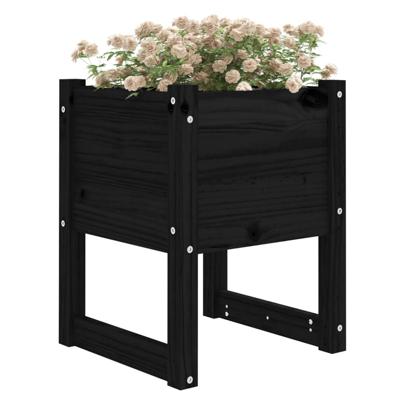 Load image into Gallery viewer, Vidaxl plantenbak 40x40x52,5 cm massief grenenhout zwart
