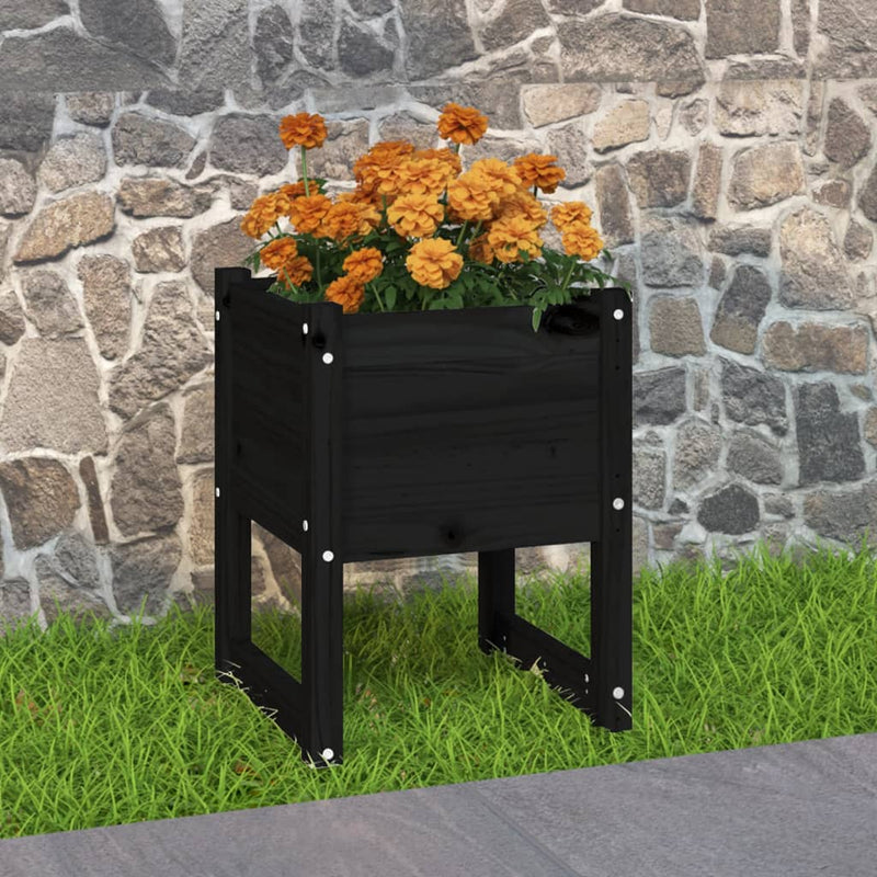Load image into Gallery viewer, Vidaxl plantenbak 40x40x52,5 cm massief grenenhout zwart
