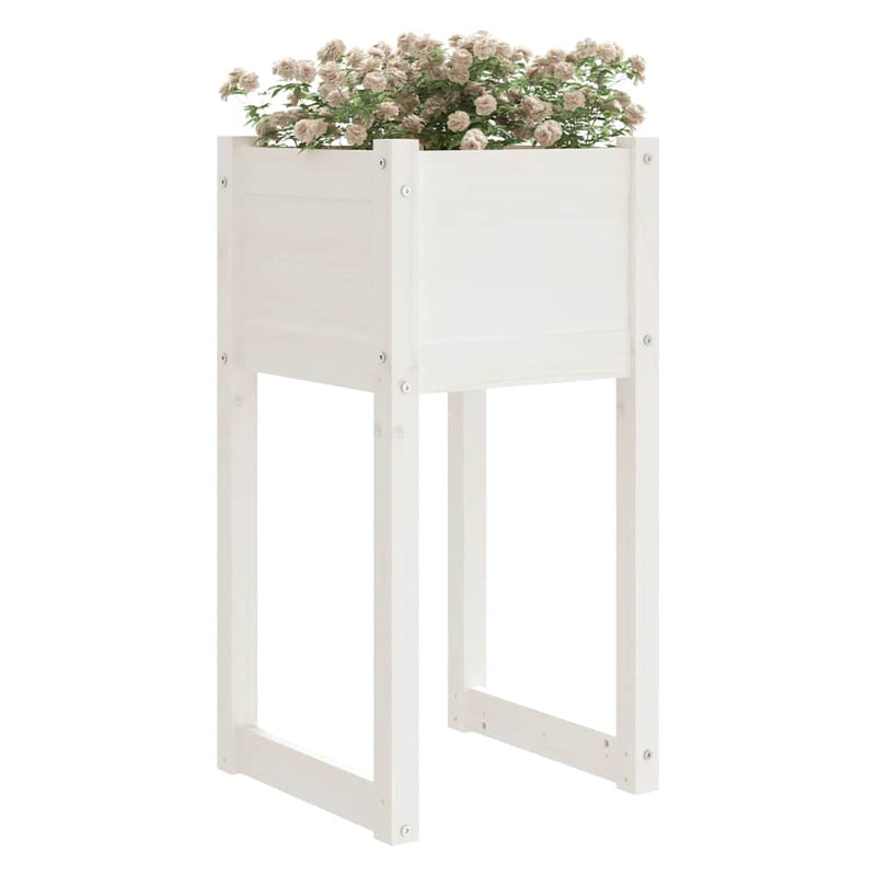Load image into Gallery viewer, Vidaxl plantenbakken 2 st 40x40x81 cm massief grenenhout wit

