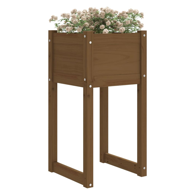 Load image into Gallery viewer, Vidaxl plantenbakken 2 st 40x40x81 cm massief grenenhout honingbruin

