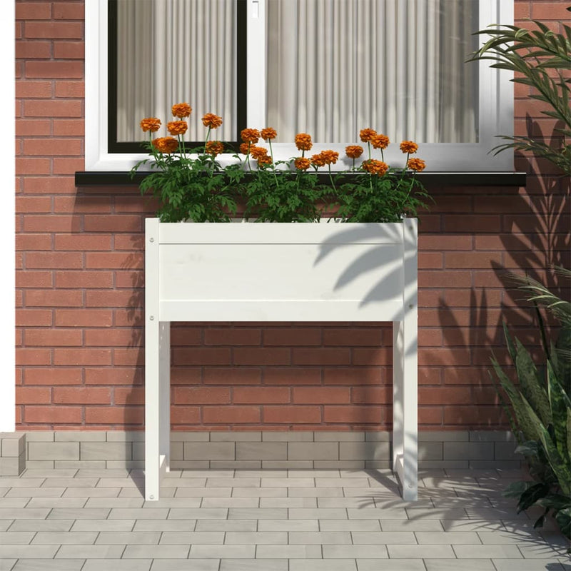 Load image into Gallery viewer, Vidaxl plantenbak 78x40x81 cm massief grenenhout wit
