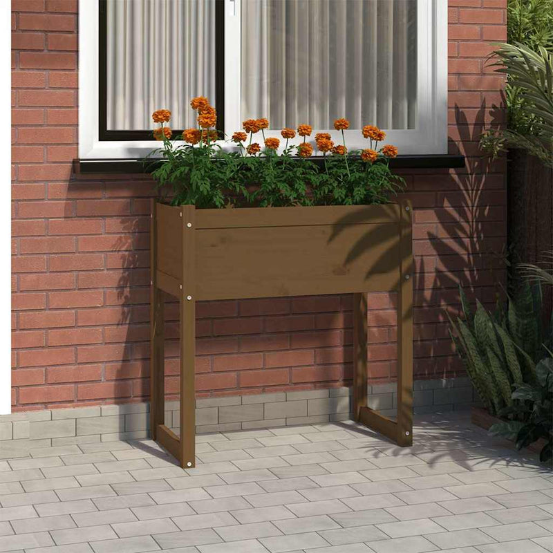 ギャラリービューアに画像をロードする, Vidaxl plantenbak 78x40x81 cm massief grenenhout honingbruin
