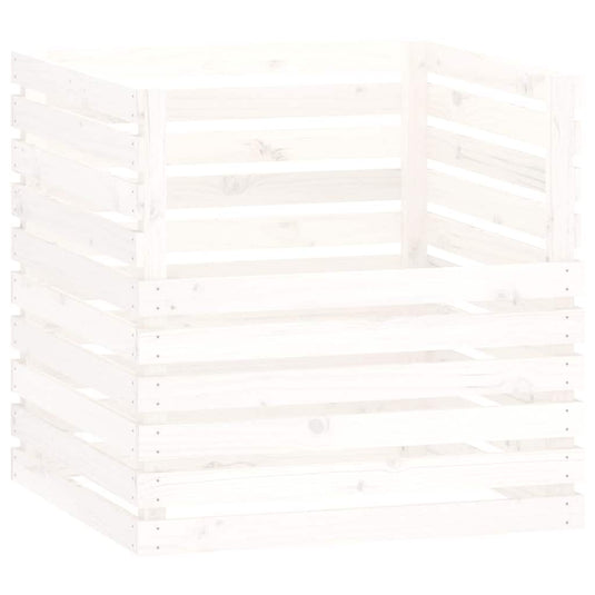 Vidaxl compostbak 80x80x78 cm massief grenenhout wit