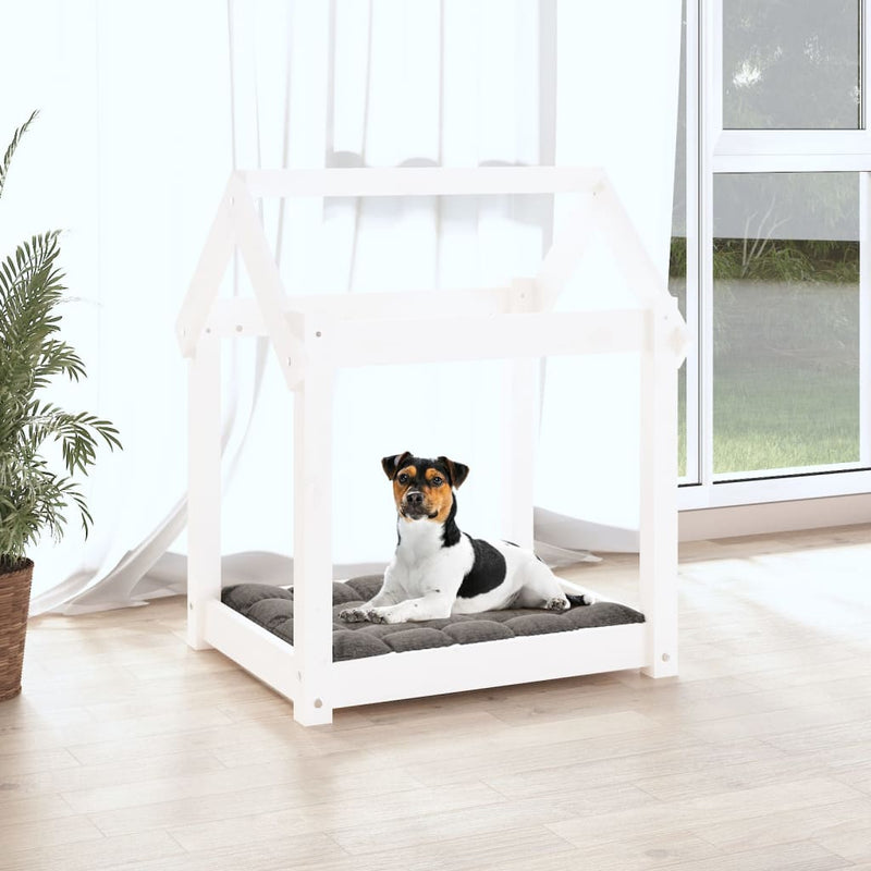 Load image into Gallery viewer, Vidaxl hondenbed 61x50x70 cm massief grenenhout wit
