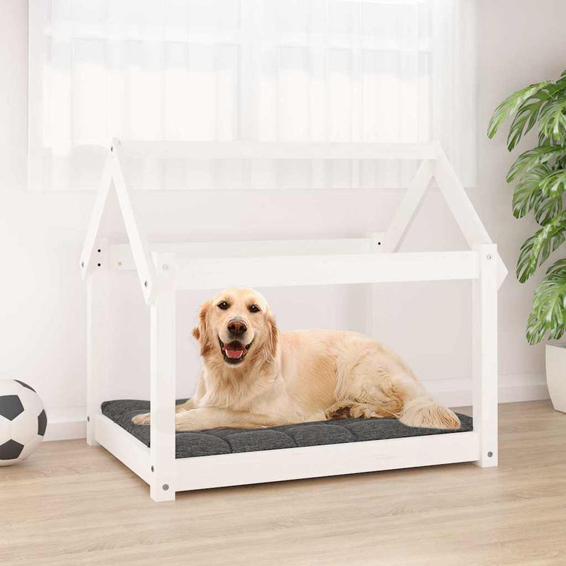 Load image into Gallery viewer, Vidaxl hondenbed 81x60x70 cm massief grenenhout wit
