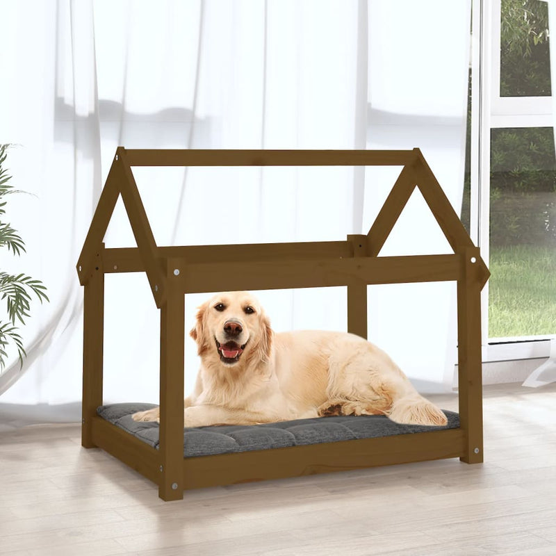 Load image into Gallery viewer, Vidaxl hondenmand 81x60x70 cm massief grenenhout honingbruin
