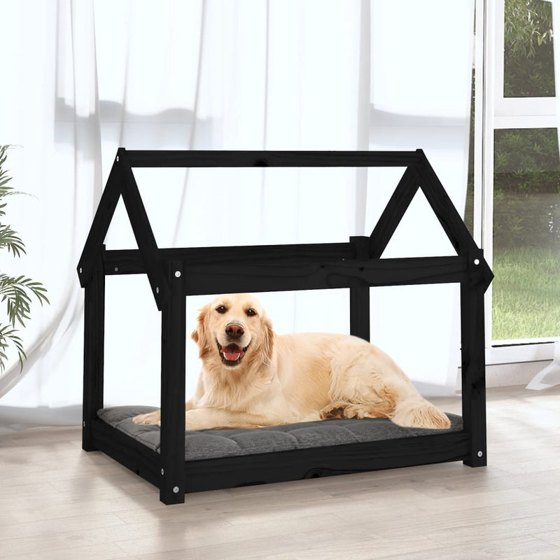 Load image into Gallery viewer, Vidaxl hondenmand 81x60x70 cm massief grenenhout zwart

