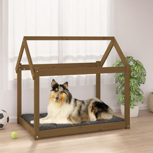 Vidaxl hondenmand 101x70x90 cm massief grenenhout honingbruin