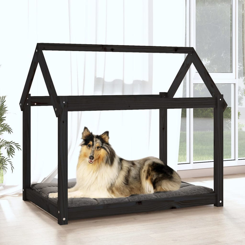 Load image into Gallery viewer, Vidaxl hondenmand 101x70x90 cm massief grenenhout zwart
