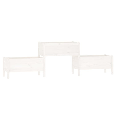 Vidaxl plantenbak 245,5x44x75 cm massief grenenhout wit