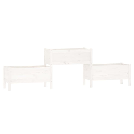 Vidaxl plantenbak 245,5x44x75 cm massief grenenhout wit