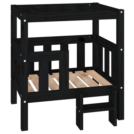 Vidaxl hondenmand 65,5x43x70 cm massief grenenhout zwart