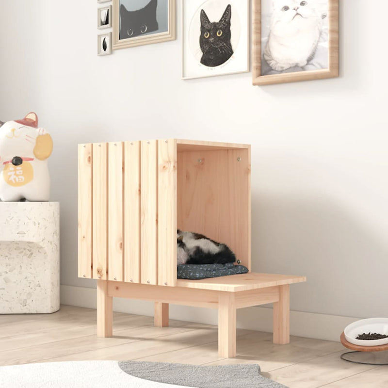 Load image into Gallery viewer, Vidaxl kattenhuis 60x36x60 cm massief grenenhout

