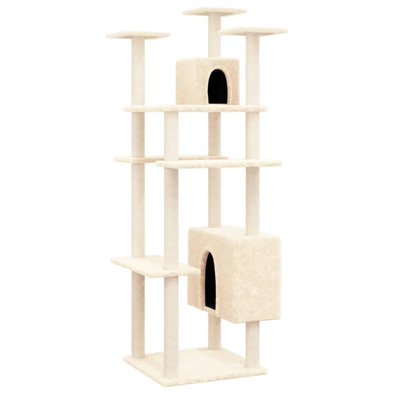 Load image into Gallery viewer, Vidaxl kattenmeubel met sisal krabpalen 162 cm crèmekleurig
