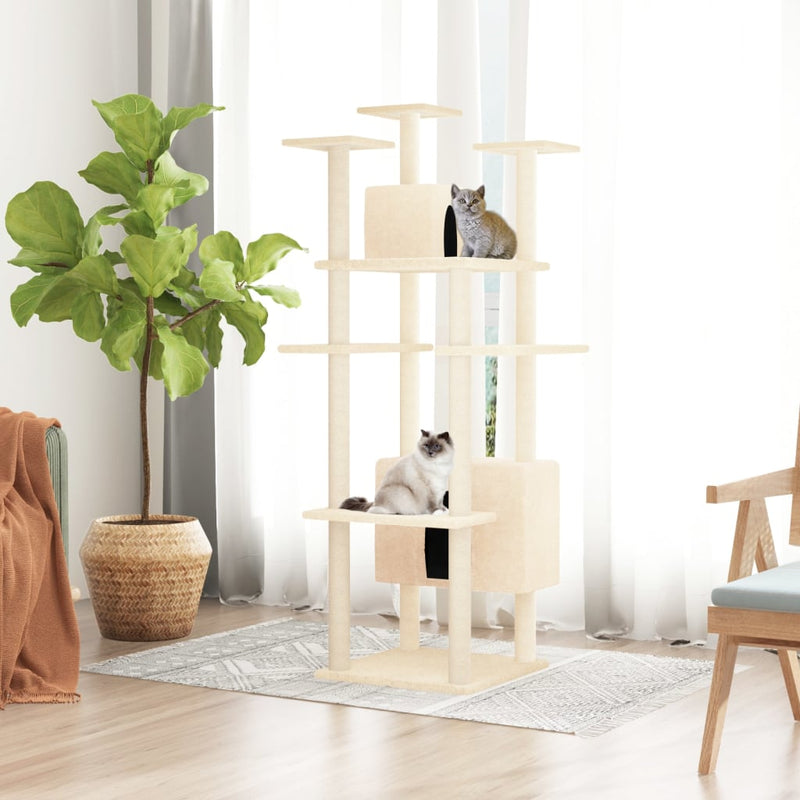 Load image into Gallery viewer, Vidaxl kattenmeubel met sisal krabpalen 162 cm crèmekleurig
