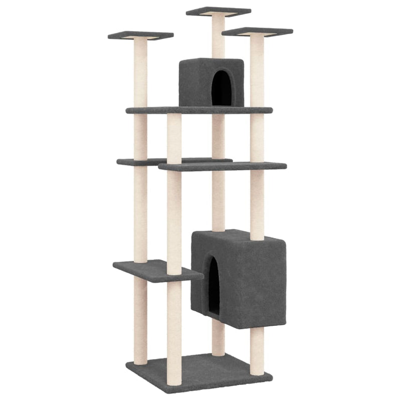 Load image into Gallery viewer, Vidaxl kattenmeubel met sisal krabpalen 162 cm donkergrijs
