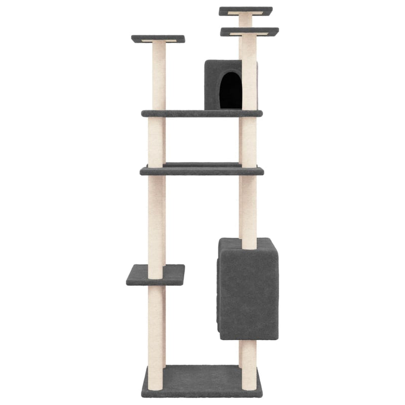 Load image into Gallery viewer, Vidaxl kattenmeubel met sisal krabpalen 162 cm donkergrijs
