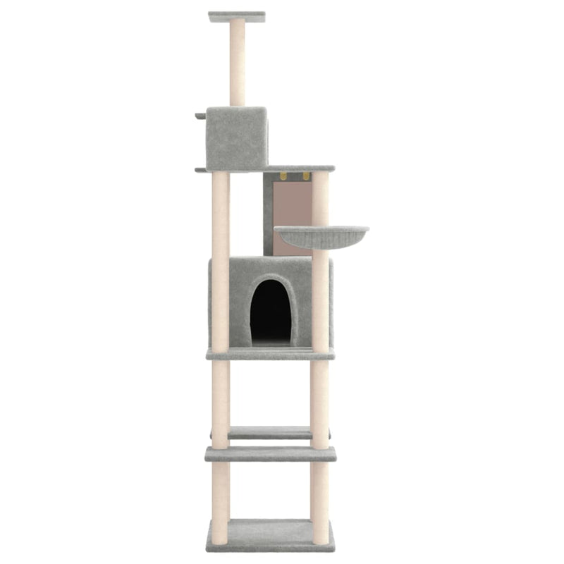 Load image into Gallery viewer, Vidaxl kattenmeubel met sisal krabpalen 201 cm lichtgrijs

