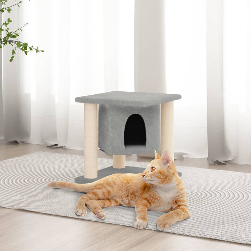 Load image into Gallery viewer, VidaXL Kattenmeubel met sisal krabpalen 37 cm lichtgrijs
